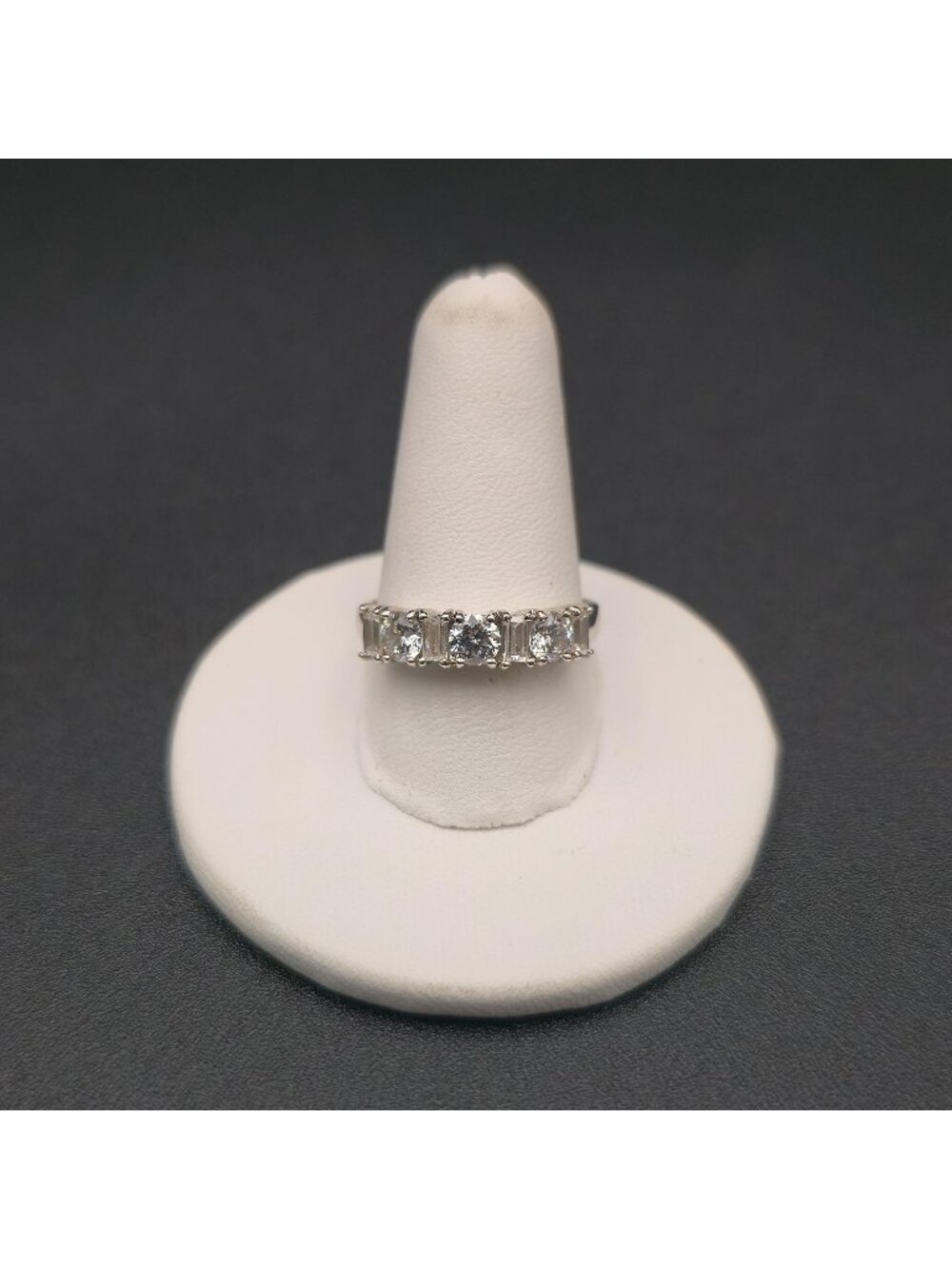 Size 8 Sterling Silver Cubic Zirconia Eternity Band Ring A8591